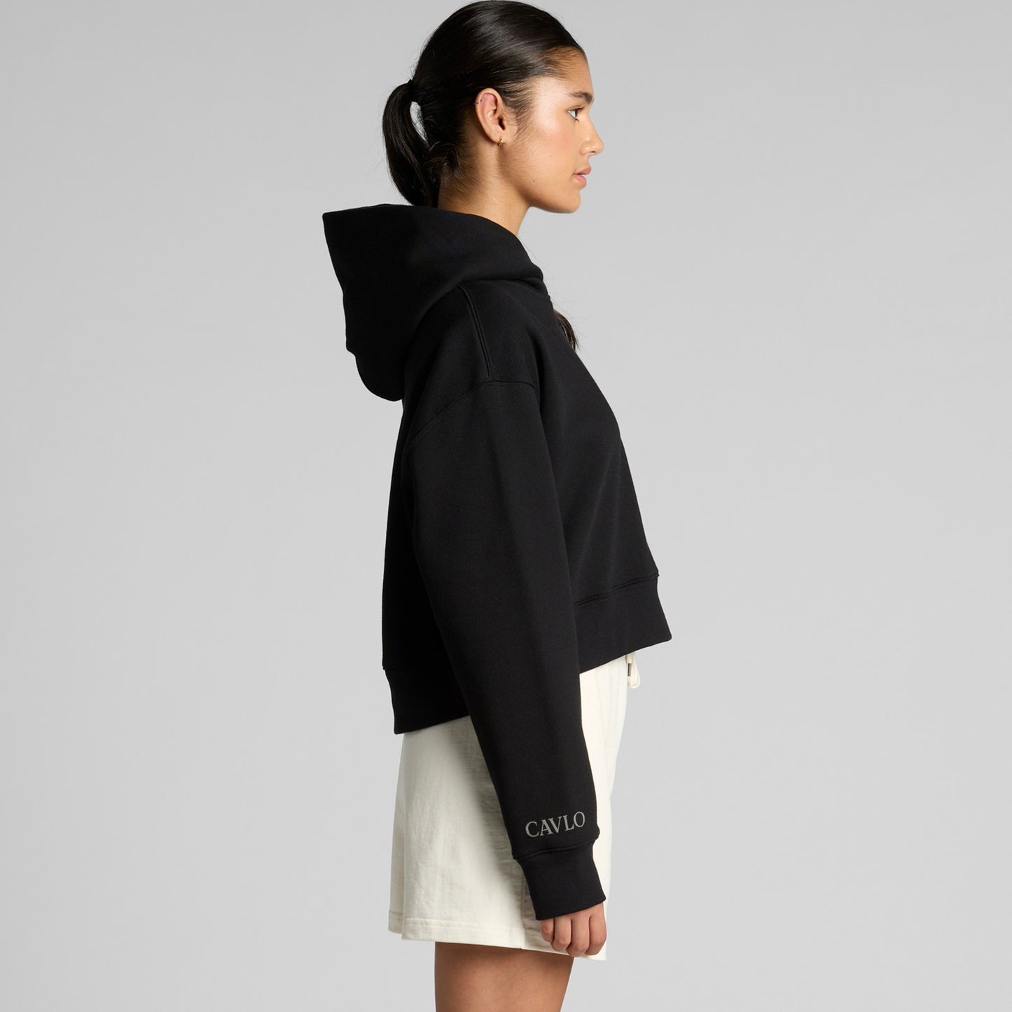 Velour Crop Hoodie